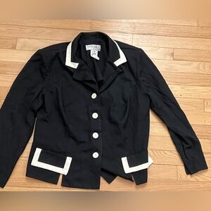 Vintage Dani Max Black & White Blazer Size 18 Statement Jacket